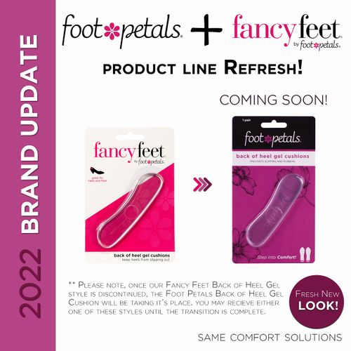 Foot Petals Women's Back Cushion Inserts, Protectors, Comfortable Heel Grip for Pain Relief and Sizing, Clear Gel, 1 Pair (Pack of 1)
