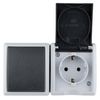 REV AquaForm, 0510231777 Socket - A/W Switch Combination, IP44, Double Pole, Surface-Mounted, Horizontal, Grey