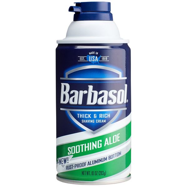 Barbasol Soothing Aloe Thick and Rich Shaving Cream for Men, 10 oz (Pack of 6)