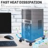 Hmseng Pc Tower Stand, Adjustable Computer Mobile CPU Stand with 4 Rolling Caster Wheels, Fits Most PC Under Desk-Blue