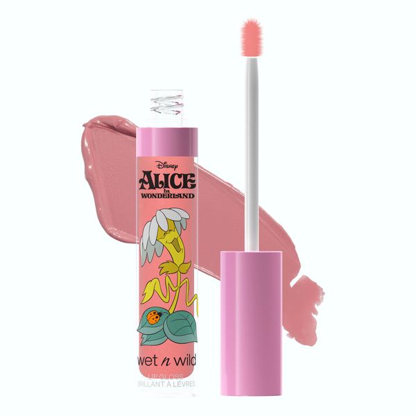 Wet n Wild Alice in Wonderland Lip Gloss, High-Shiny and Lightly-Tinted for the Ultimate Mirror Finish, Infused with Vitamin E, Sunflower Seed and Argan Oil, Wildflower Shade