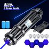 10W Adjustable Blue Burning Laser Pointer Visible Dot Torch Light with Battery