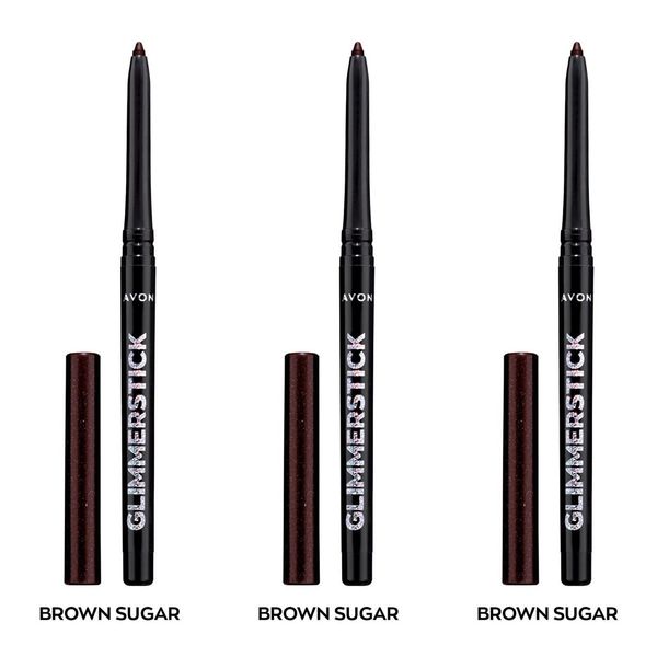 NEW Avon Glimmerstick Retractable Diamonds Eyeliner -BROWN SUGAR 0.35g /Set of 3