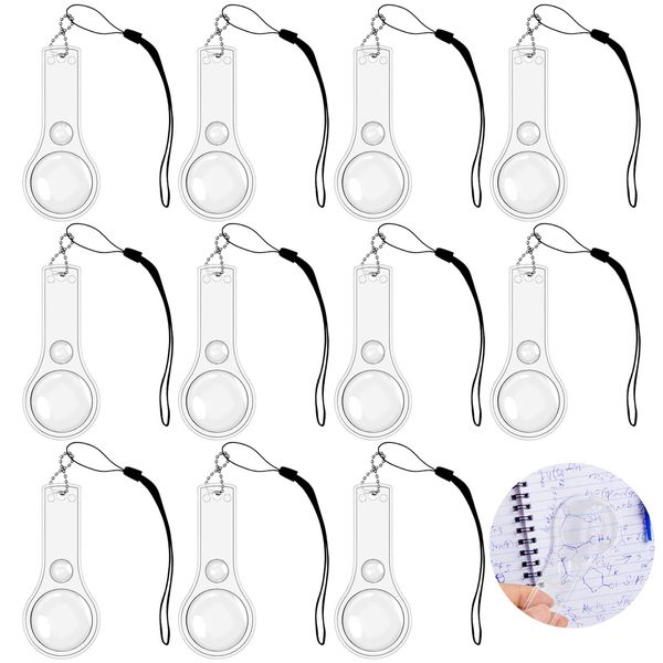 24 Pack Hand Lens 10X Plastic Magnifier Mini Hand-held Magnifying Glasses for Kids, Classroom, Reading, Outdoors,Science Observation