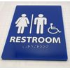 Acrylic Restroom Sex Neutral Sign set (round + rectangular), ADA & Braille