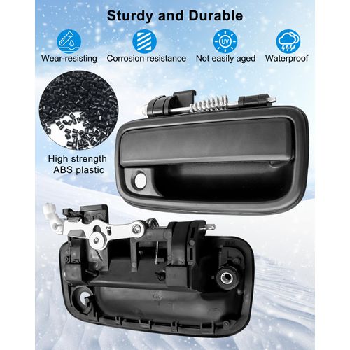 Pair Exterior Door Handles W/Door Lock Cylinder & Key Fits for Toyota Tacoma 1995-2004, Front Driver and Passenger Side Outside Door Handle Set Replaces 69220-35020 69210-35020 6905135070 6905235070