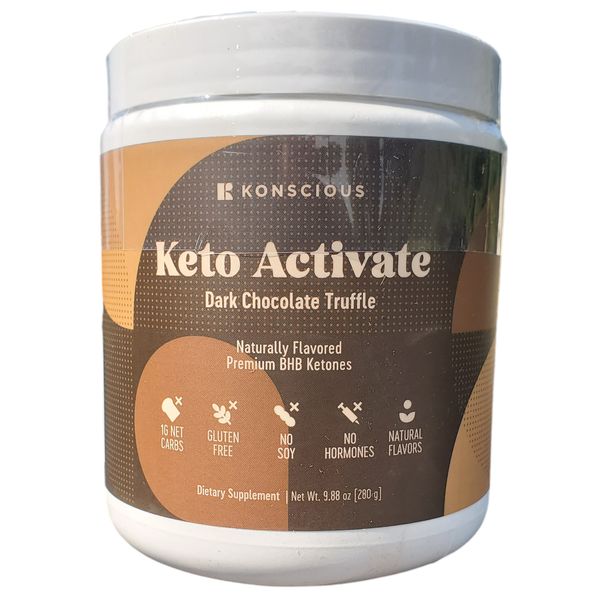 KETO ACTIVATE Konscious DARK CHOCOLATE TRUFFLE Ketones BHB Diet Energy Drink Mix