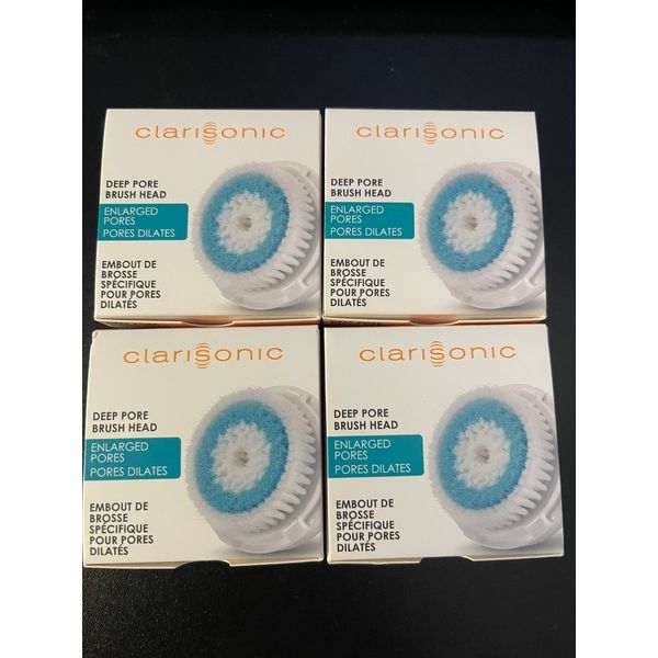 4 Pack Clarisonic DEEP PORE Replacement Brush Heads Mia2 Aria Plus Smart Profile