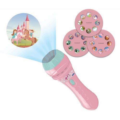 Lexibook LTC050UNI Unicorn, torch light and projector with 3 discs, 24 images, create your own stories, Pink