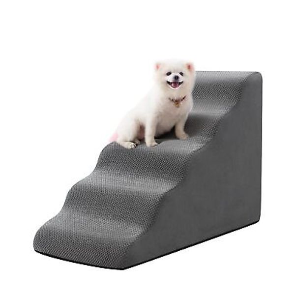 Dog Stairs and Ramp for High Beds 22.4" H, 5-Step Pet Steps for Small Dogs an...