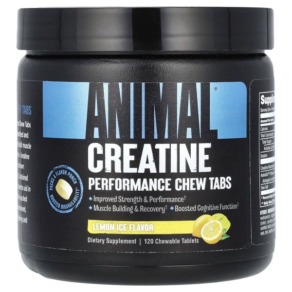 Creatine Performance Chew Tabs, Lemon Ice, 120 Chewable Tablets