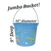 Jumbo Plastic Easter Basket Blue Bucket With Dinosaurs - Spritz 9" Deep 10" Diam