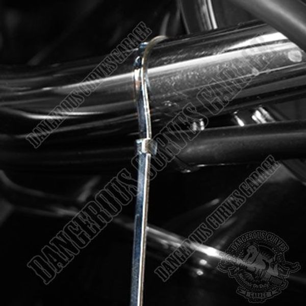 5 Pro Grade - Chrome 4" Cable Zip Ties for Wire Harness Brake Clutch Line