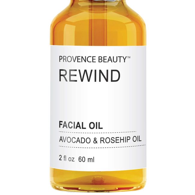 Provence Beauty Active REWIND Facial Oil | Enhanced with Avocado & Rosehip Oil | Soften, Moisturize & Hydrates Skin | Anti-Aging Properties Reduce Wrinkles & Fine Lines | Fixes Damaged Skin - 2 OZ