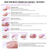 Stick On Nails Short - BTArtbox Square French Tip False Nails With Glue, 30Pcs Soft Gel Press On Nails in 15 Sizes, Reusable Semi-Transparent Glue On Fake Nails for Woman, French Girl