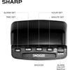 Sharp Digital Alarm Clock Black Red LED Display Easy Use Battery Backup