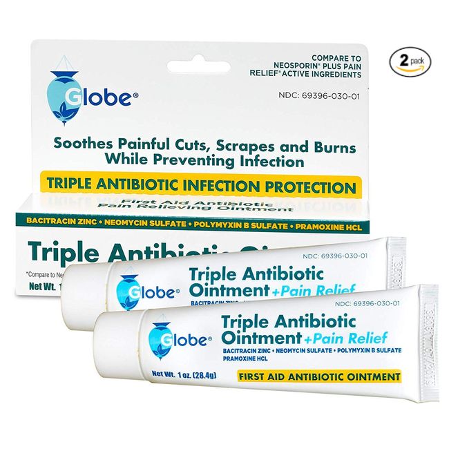 Triple Antibiotic + Pain Relief (Compare to Neosporin) 1 OZ - 2 Tubes