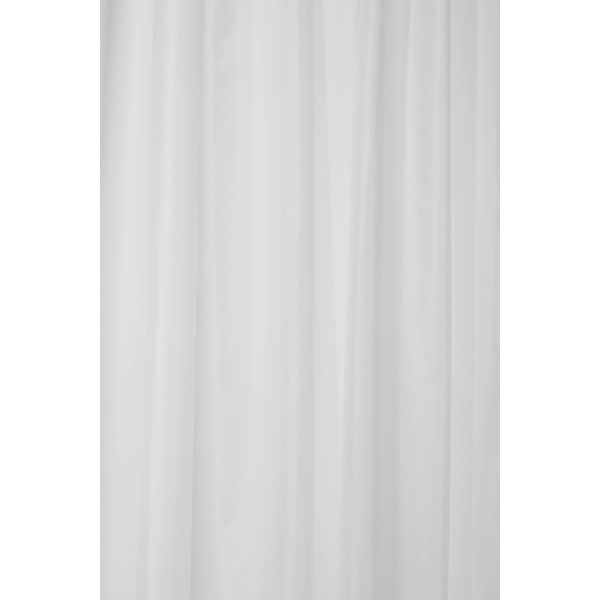 Croydex Plain White Textile Curtain with Hygiene 'N' Clean, 2000 x 2000mm