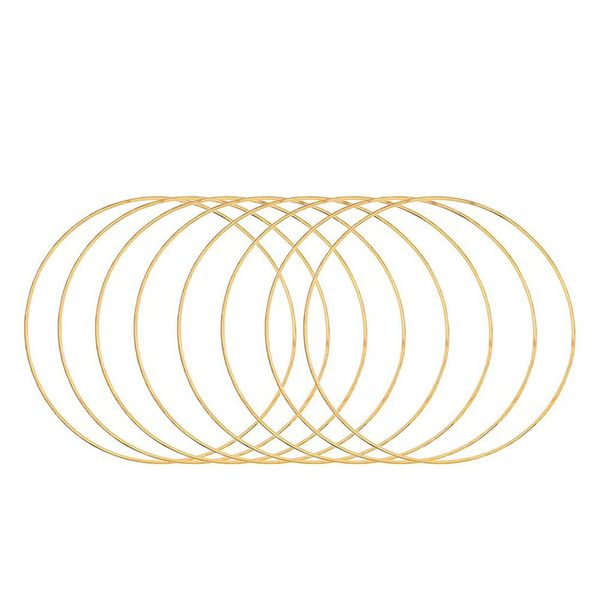 Toyvian Traumfänger Ringe Metall Makramee Ring Golden Rund Metallringe 10cm 10 Stück Drahtring DIY Basteln Kranz Rahmen Handwerk Material Festival Party Dekoration