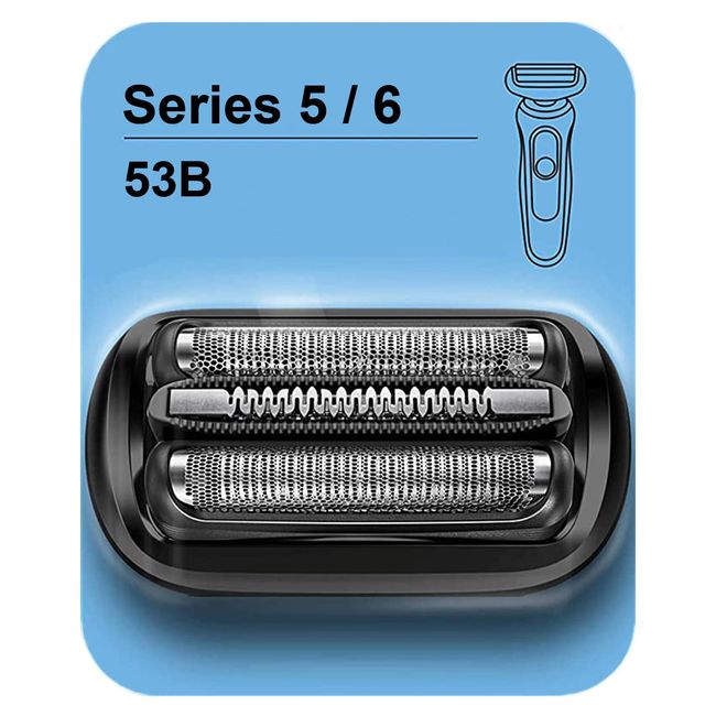 Series 5/6 53B Replacement Head for Braun Electric Foil Shaver, Compatible with New Generation Braun Razors 5020cs 5018s 5035s 5049cs 5050cs 6020s 6040cs 6075cc 6072cc 6090cc (1 Count)