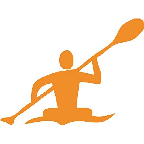 Decaltor Orange Kayak Kayaker Paddle Canoe - Laptop Stickers - 5" Vinyl Decal -Funny Laptop, Phone, Tablet Vinyl Decal Sticker,Bumper Sticker