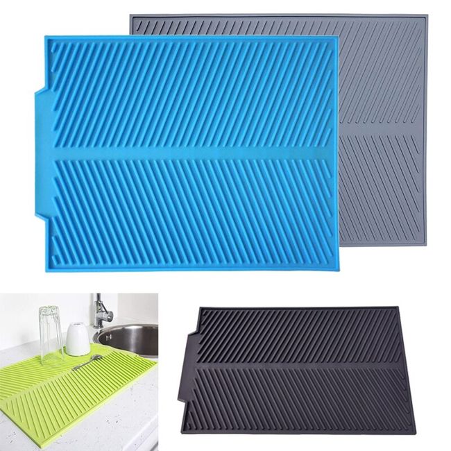 Insulated Kitchen Sink Mat - Soft Rubber Dishes Protector For Anti