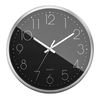 Mebus Wall Clock, Plastic Aluminium, Silver/Black, 30 cm