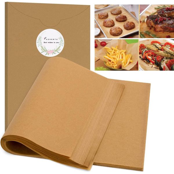 FUZHENTU Baking Paper, 11.8 x 15.7 inches (30 x 40 cm) x 100 Sheets, Heat Resistant, Wax Paper, Tempura Sheets, Oil Resistant, Oil Resistant, Oil Resistant, 100 Sheets, Can Be Used on Both Sides,