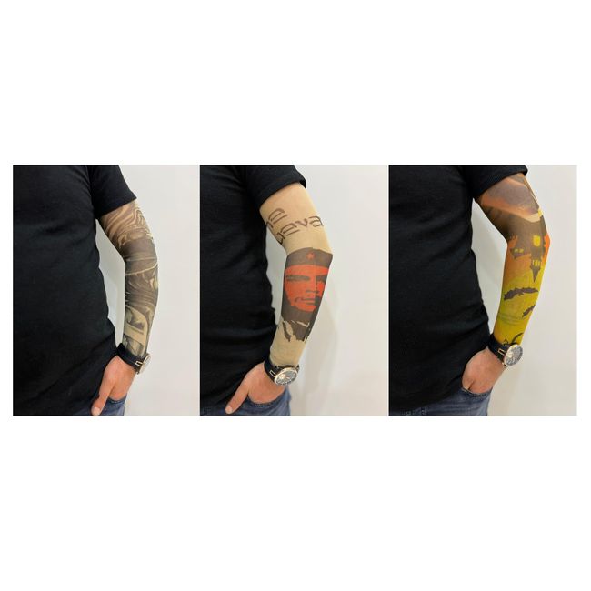 Giyilebilir Dövme 3 Çift 6 Adet Kol Çorap Dövmesi Sleeve tattoo Set6