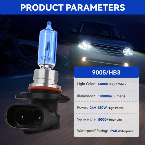 RXQRX Fit for Hyundai Elantra 2014 2015 2016(with Projector) & 2017 2018 9005 HB3 / H7 Halogen Headlight Bulbs,12V 55W / 65W, High/Low Beam, 6000K White, 10000lm, Plug And Play, 4-Pack