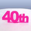 40th Birthday Cake Topper - Pink