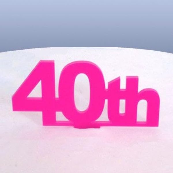 40th Birthday Cake Topper - Pink