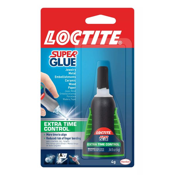 Loctite Extra Time Control Super Glue 4-Gram (1503241), Package may vary