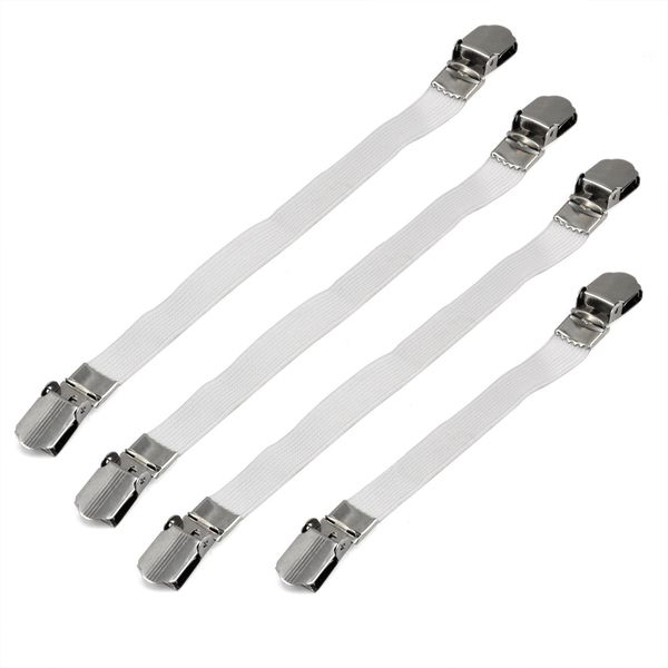 TRIXES Ironing Board Cover Clips x 4 - Elastic Fasteners Braces, White