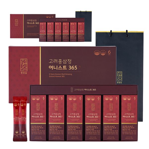 [2 sets] Cheonyangsam 6-year-old Korean red ginseng extract Ernest 365 red ginseng stick 10g x 60 packs gift set + shopping bag