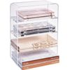 4-Compartment Clear Plastic Organizer | Rectangular Divided Makeup and Vanity St