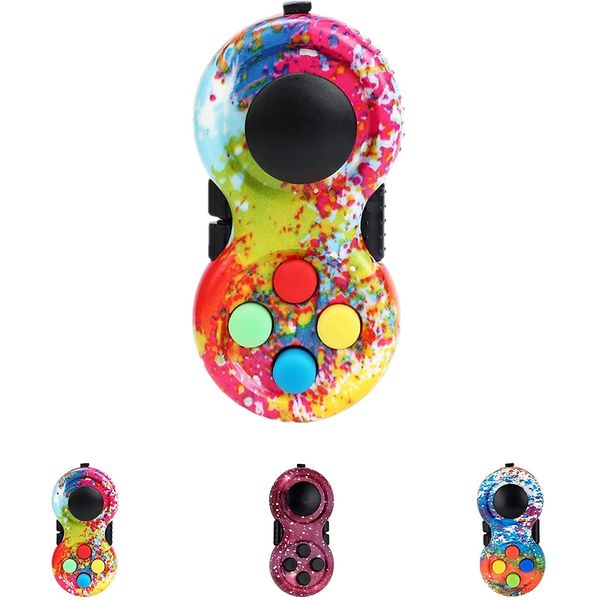 mciskin Fidget Pad Toys,Fidget Controller Stress Reducer,Fidget Dice Anti-Anxiety and Depression Pad Fidget Toy,9-Fidget Functions Fidget Toy For Stress Relief,Anxiety,ADHD, ADD, Autism (colorful 1)