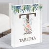 Fingerprint Designs Floral Any Name Initial T Personalised Acrylic Block
