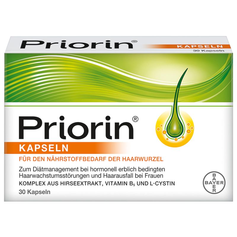 Priorin® Kapseln zum Diätmanagement bei hormonell erblich bedingtem Haarausfall bei Frauen, 30 Ka...