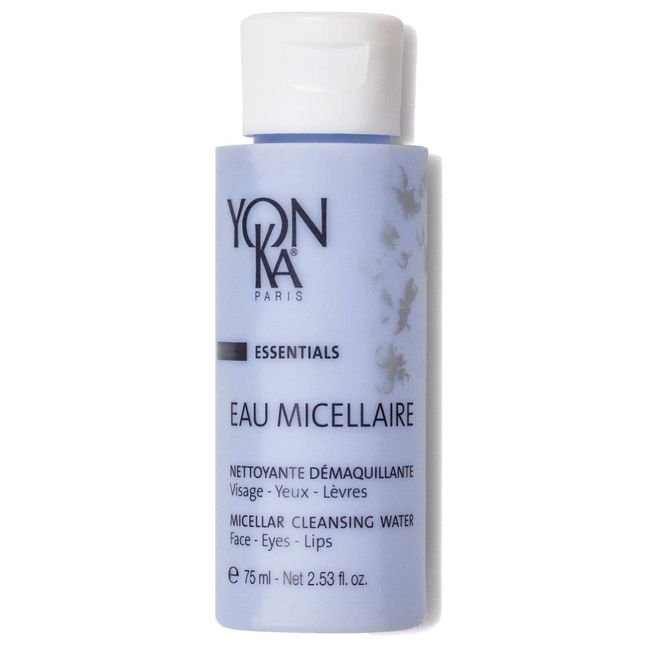 Yon-Ka Eau Micellaire Travel Size (75ml) Micellar Water and Cleansing Makeup Remover, Gentle Face Wash with Rose and Chamomile to Remove Impurities and Hydrate, Paraben-Free