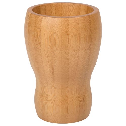 Creative Home Natural Bamboo Gourd Shaped Tumbler Toothbrush Holder Makeup Brush Holder Bathroom Vanity Countertop Organizer, Natural Finish