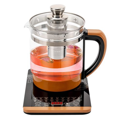 Knwigoe Health Pot 1.8L Portable Multi-functional Electric Kettle with 18 Menus Filter Tea Maker with Infuser and Egg Rack Travel Fruit Glass Tea Pots (800w)