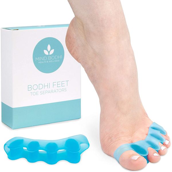 Toe Separators Silicone Toe Spacers for Bunions Women Men Bunion Corrector Blue