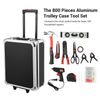 800 Piece Tool Kit w/Rolling Tool Box,Socket Wrench Hand Tool Set Mechanic Case