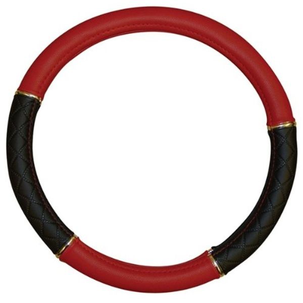 L200 Leatherlook Red Steering Wheel Cover 37-39cm