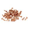 Sourcingmap 3mm x 10mm Shaft Flat Head Bolts Copper Solid Rivets Fasteners Gold Tone 50 Pcs