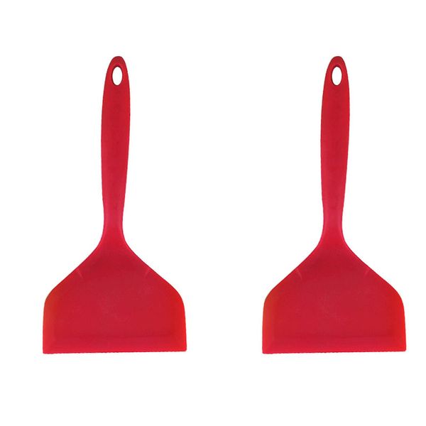 Spatula Spatula Spatula Cooking Tool Heat Resistant Silicone Frying Pan for Egg Grilling Egg Baking Turner Cooking Utensils Set of 2 Red