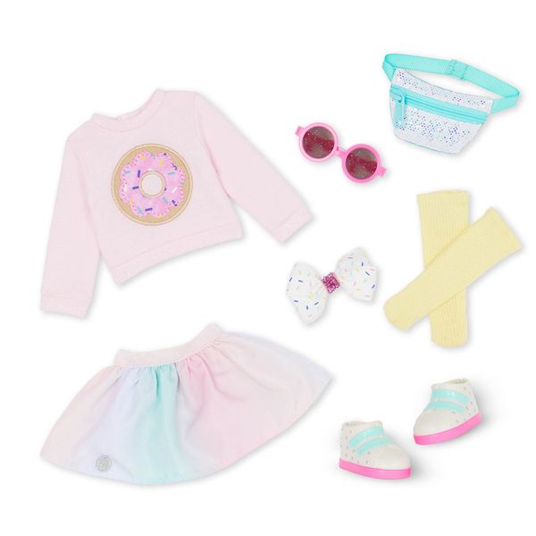 Glitter Girls – Outfit for 14-inch Dolls – Colorful Doll Clothes & Sunglasses – Pink Sweater, Skirt, Fanny Pack & More – Toys for Kids 3 Years+ – Sweet Sprinkles