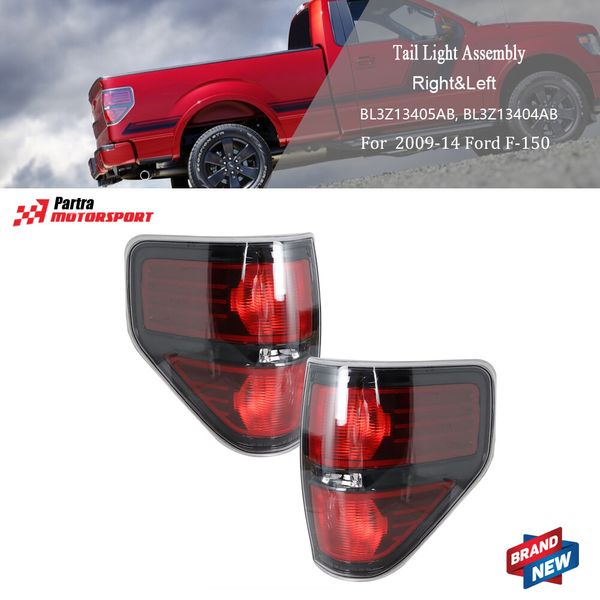Pair Tail Lights For Ford F-150 2009-2014 Pickup Left+Right Side Halogen Red