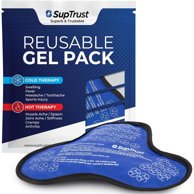 Gel Ice Pack for Injuries Reusable - Cold/Hot Pack for Neck, Shoulder, Knee, Hot Cold Therapy for Rotator Cuff Injuries, Bursitis, and Swelling, Shoulder Ice Pack Wrap, Ice Pack for Shoulder Brace